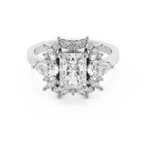Emerald Solitaire Lab Grown Diamond Engagement Ring