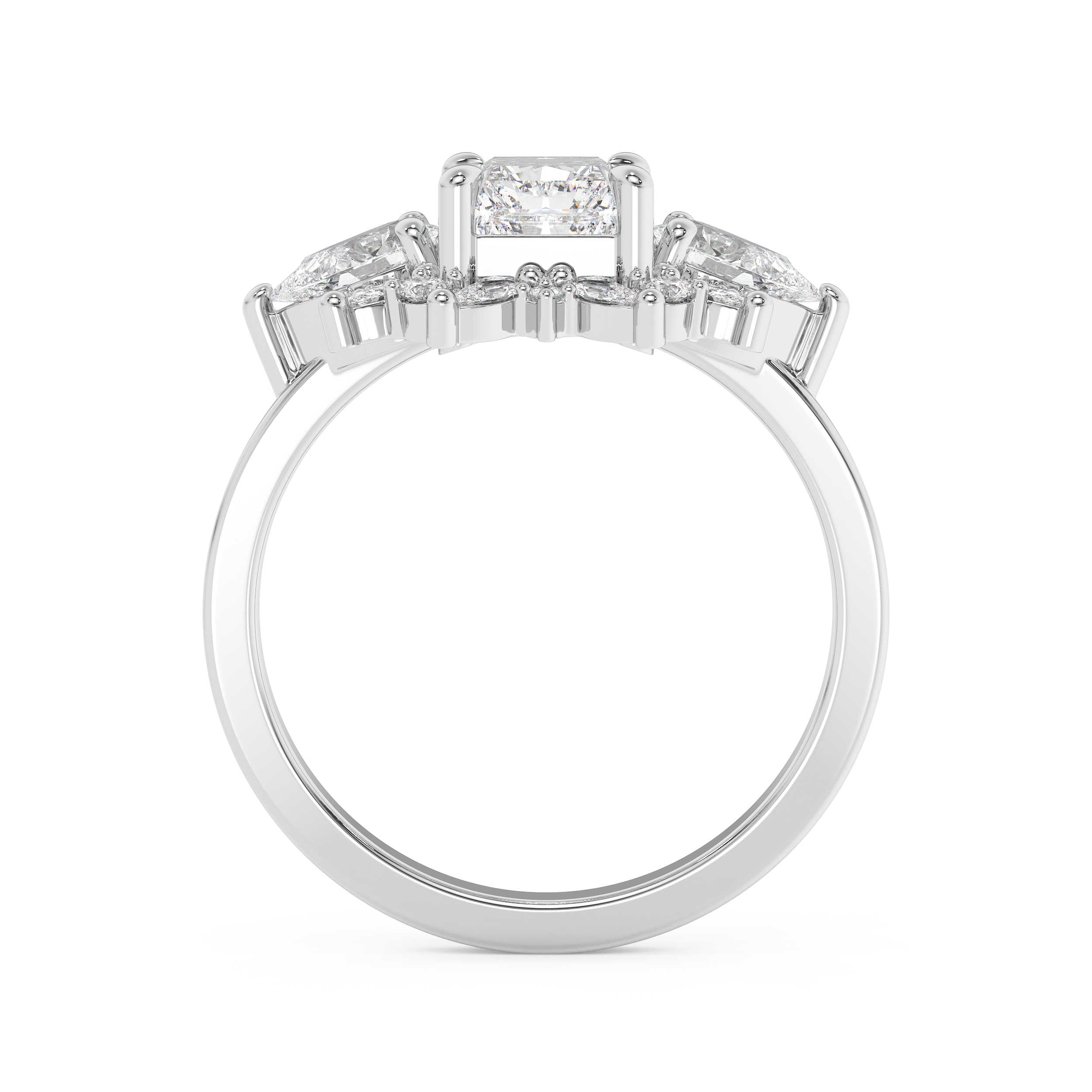 Emerald Solitaire Lab Grown Diamond Engagement Ring