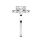 Emerald Solitaire Lab Grown Diamond Engagement Ring