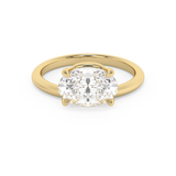 Emerald Solitaire Lab Grown Diamond Engagement Ring