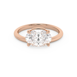 Emerald Solitaire Lab Grown Diamond Engagement Ring
