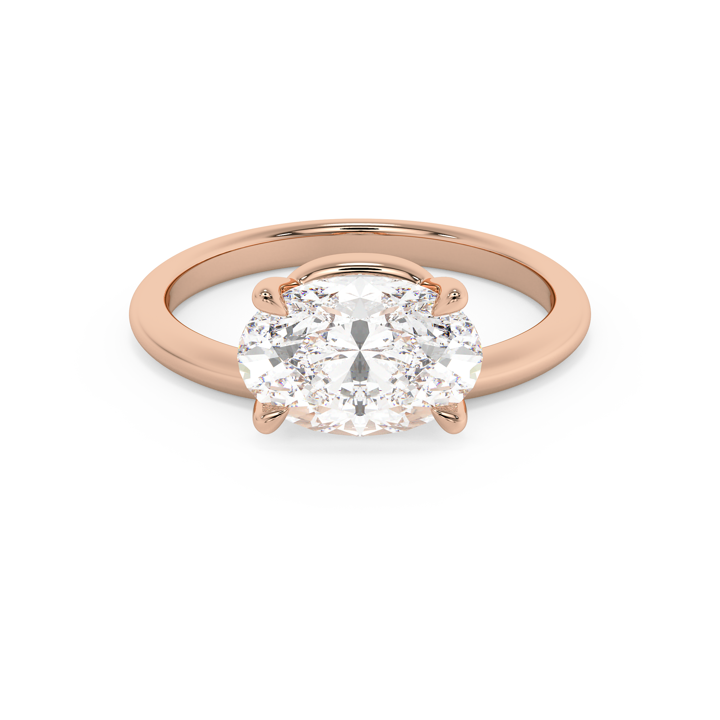 Emerald Solitaire Lab Grown Diamond Engagement Ring