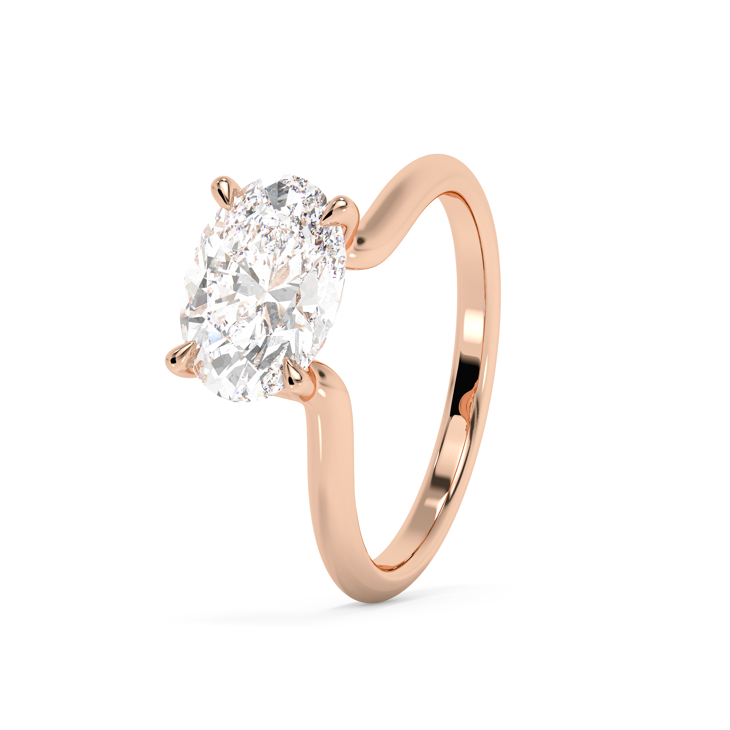 Emerald Solitaire Lab Grown Diamond Engagement Ring