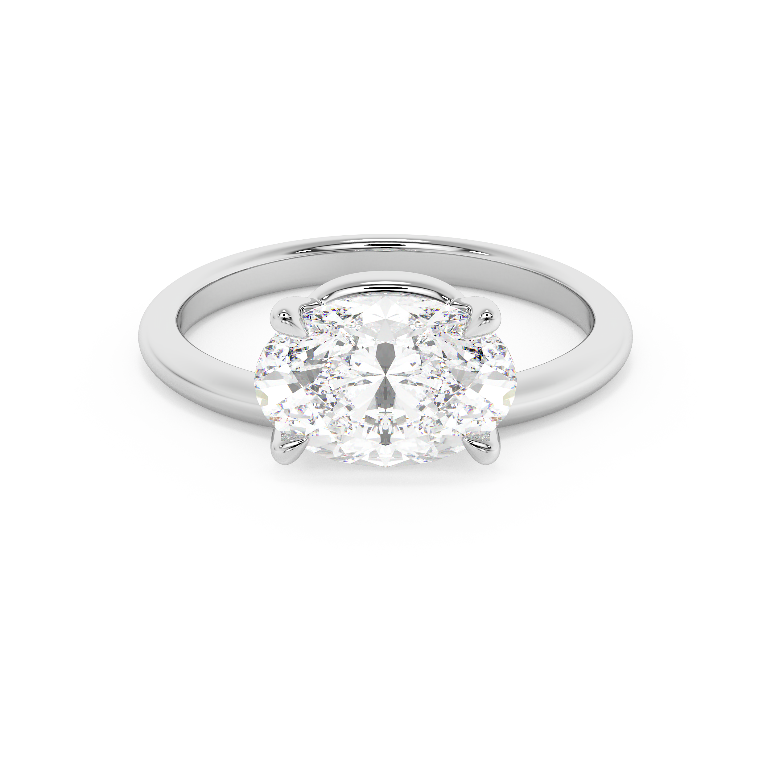 Emerald Solitaire Lab Grown Diamond Engagement Ring