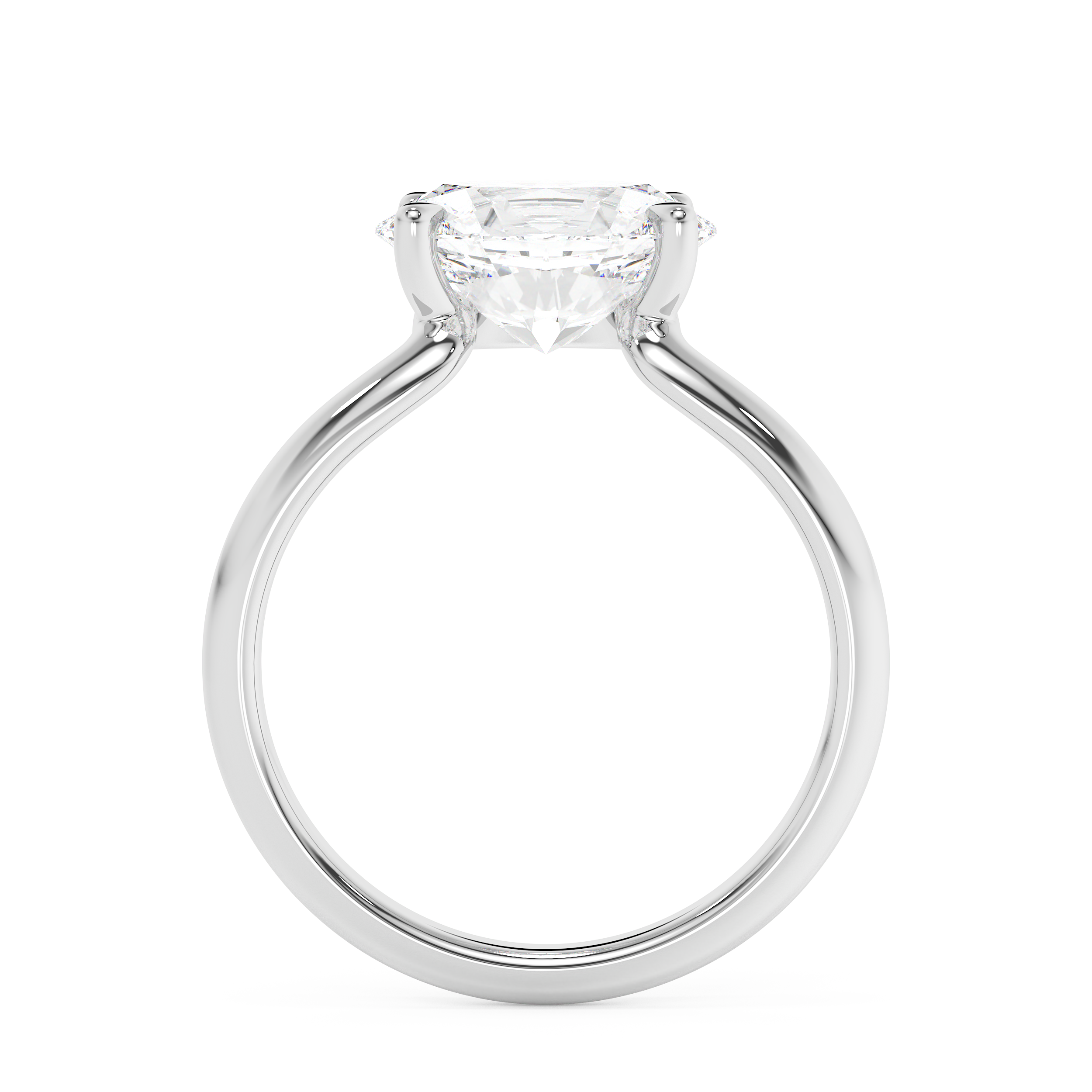Emerald Solitaire Lab Grown Diamond Engagement Ring