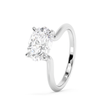 Emerald Solitaire Lab Grown Diamond Engagement Ring