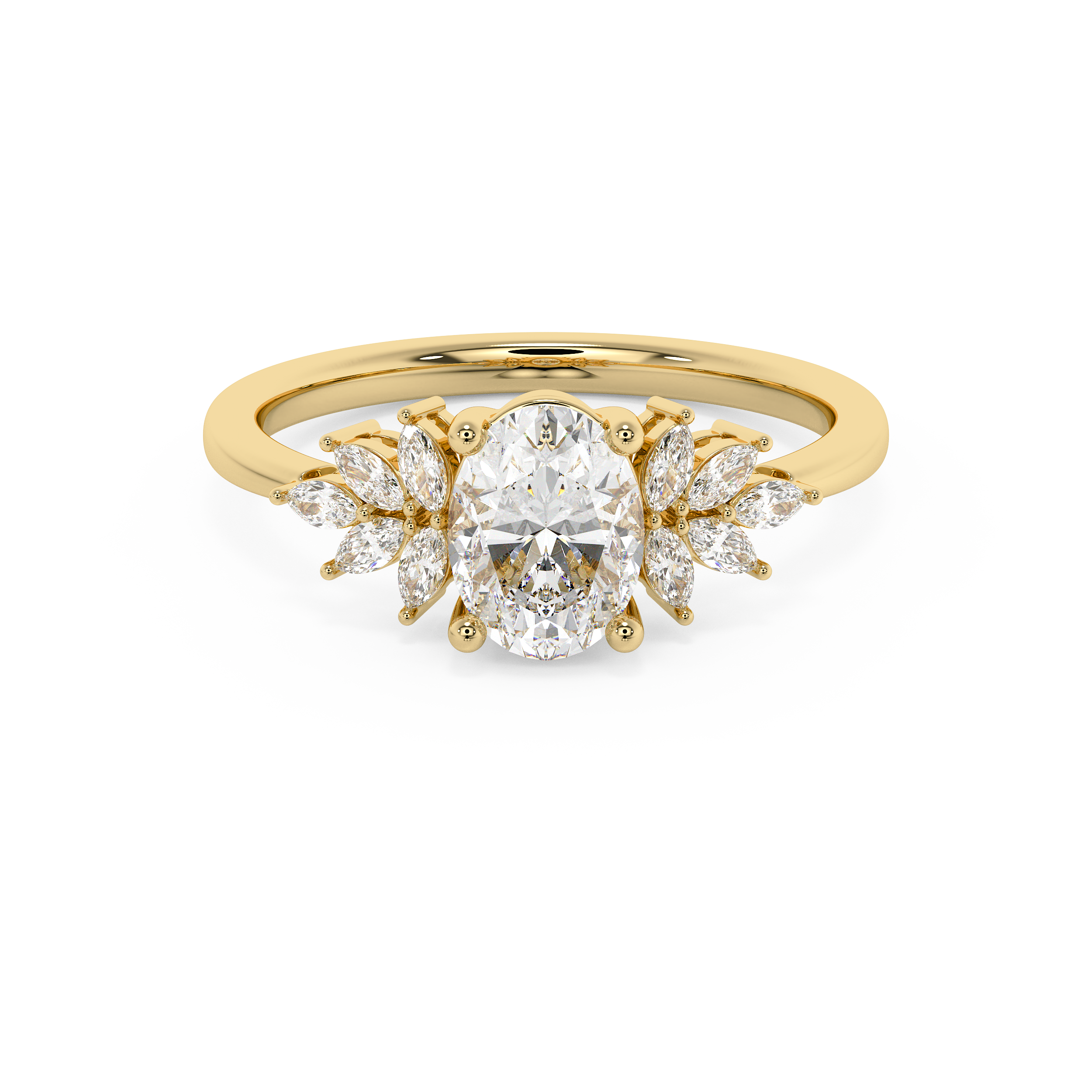 Emerald Solitaire Lab Grown Diamond Engagement Ring