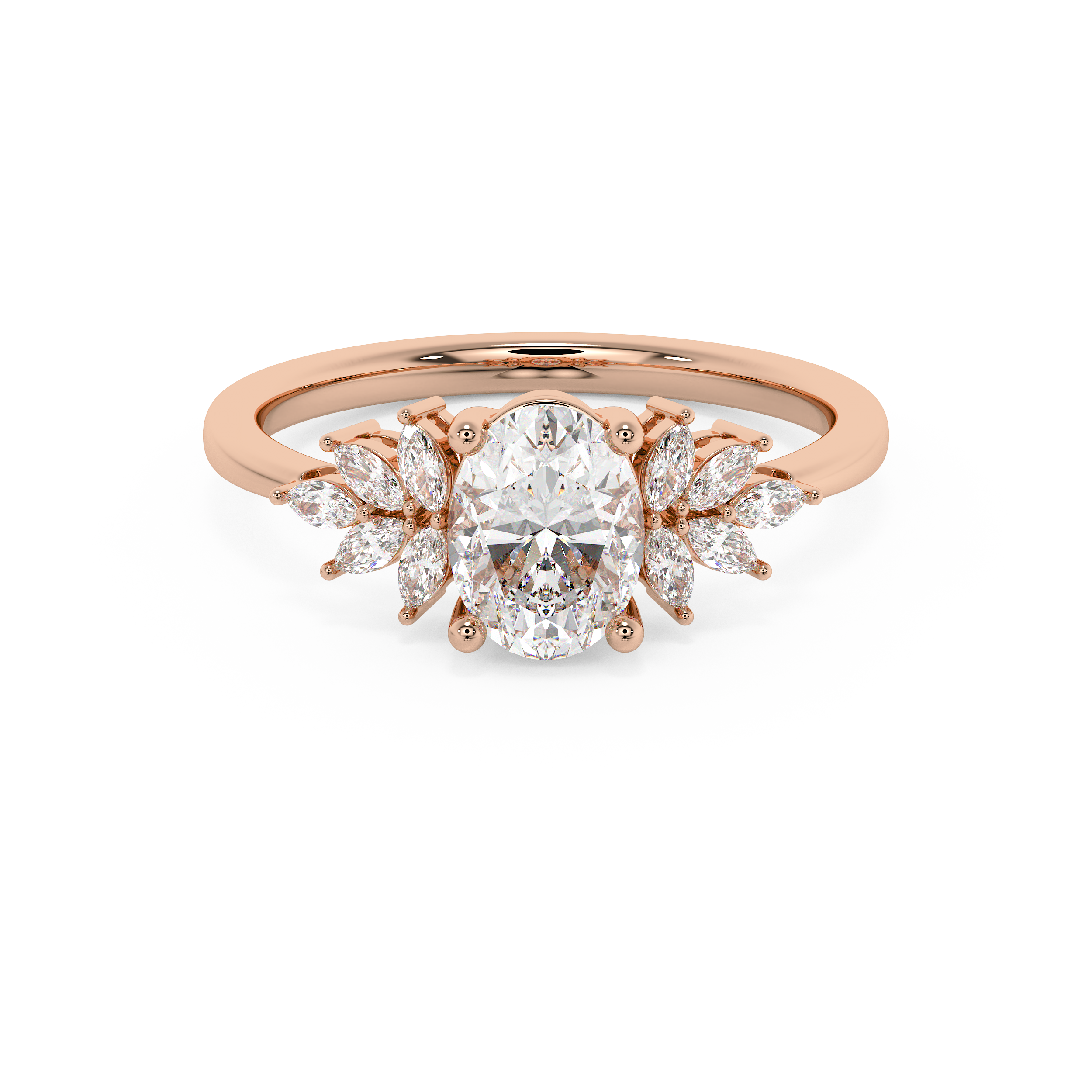 Emerald Solitaire Lab Grown Diamond Engagement Ring