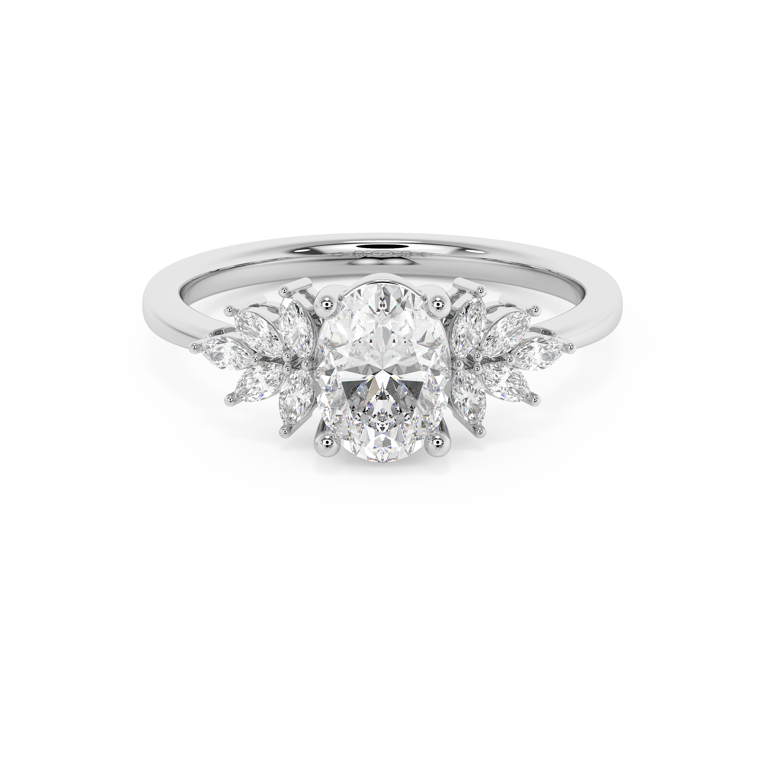 Emerald Solitaire Lab Grown Diamond Engagement Ring