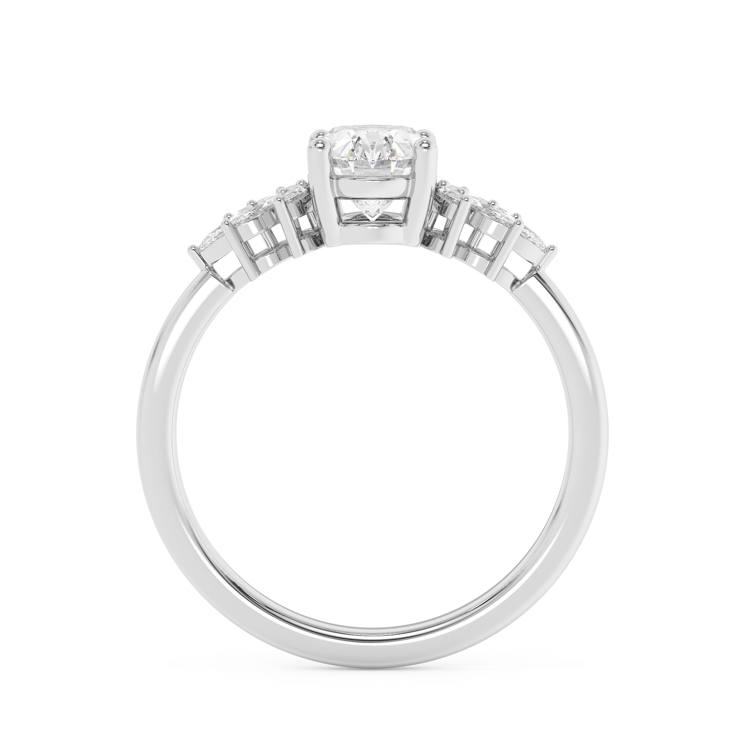 Emerald Solitaire Lab Grown Diamond Engagement Ring