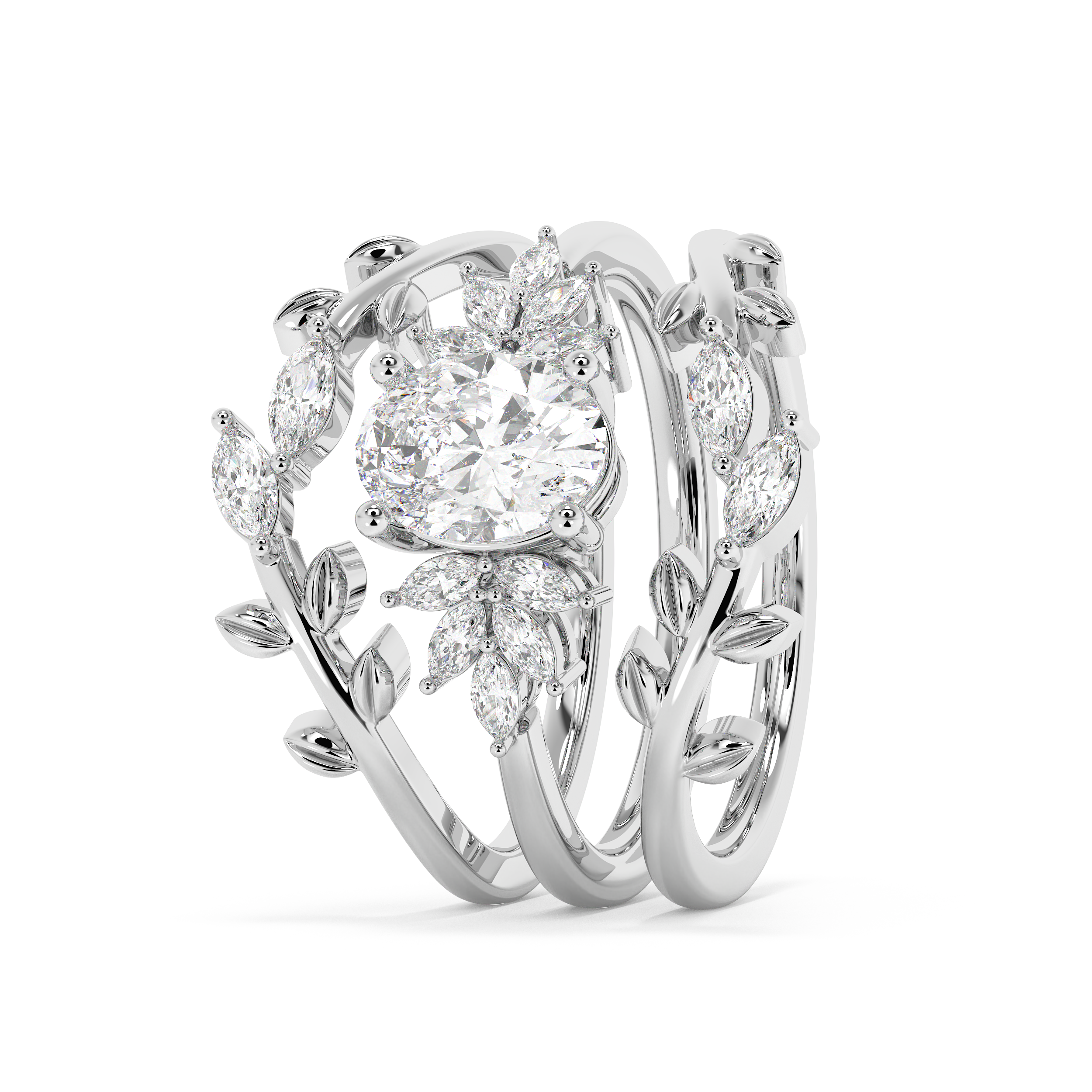 Emerald Solitaire Lab Grown Diamond Engagement Ring