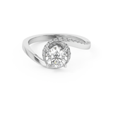 Emerald Solitaire Lab Grown Diamond Engagement Ring