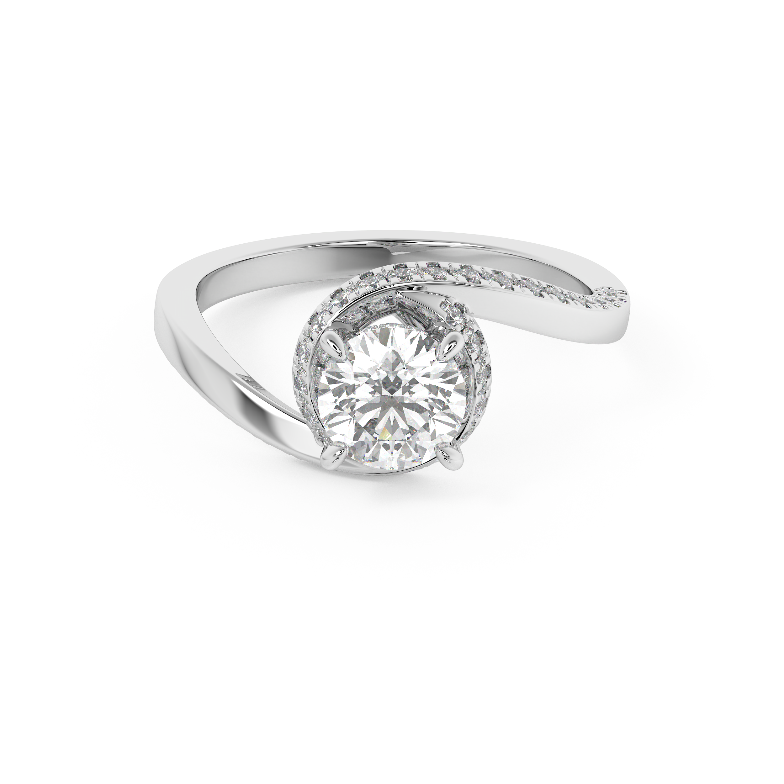 Emerald Solitaire Lab Grown Diamond Engagement Ring