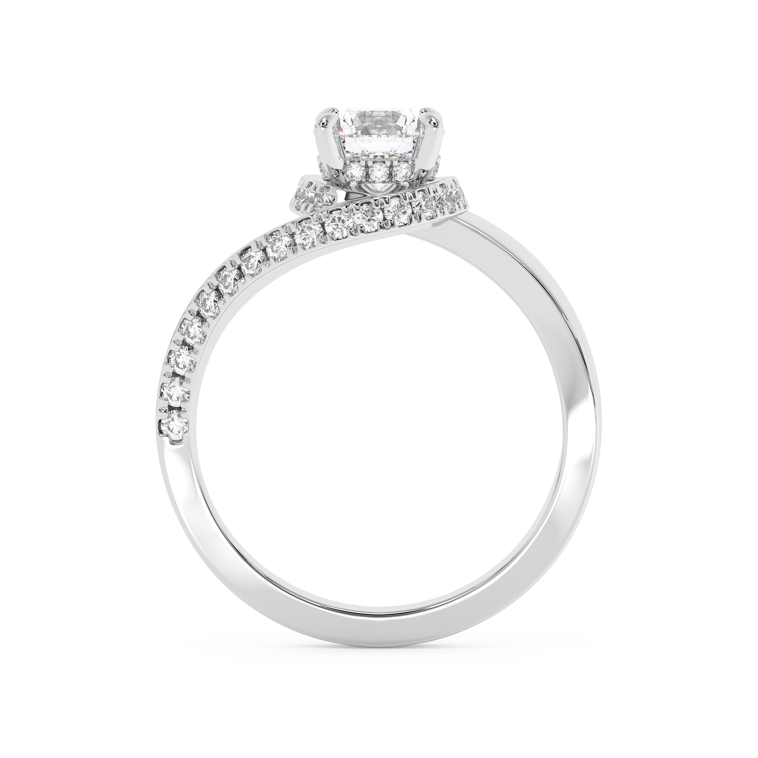 Emerald Solitaire Lab Grown Diamond Engagement Ring