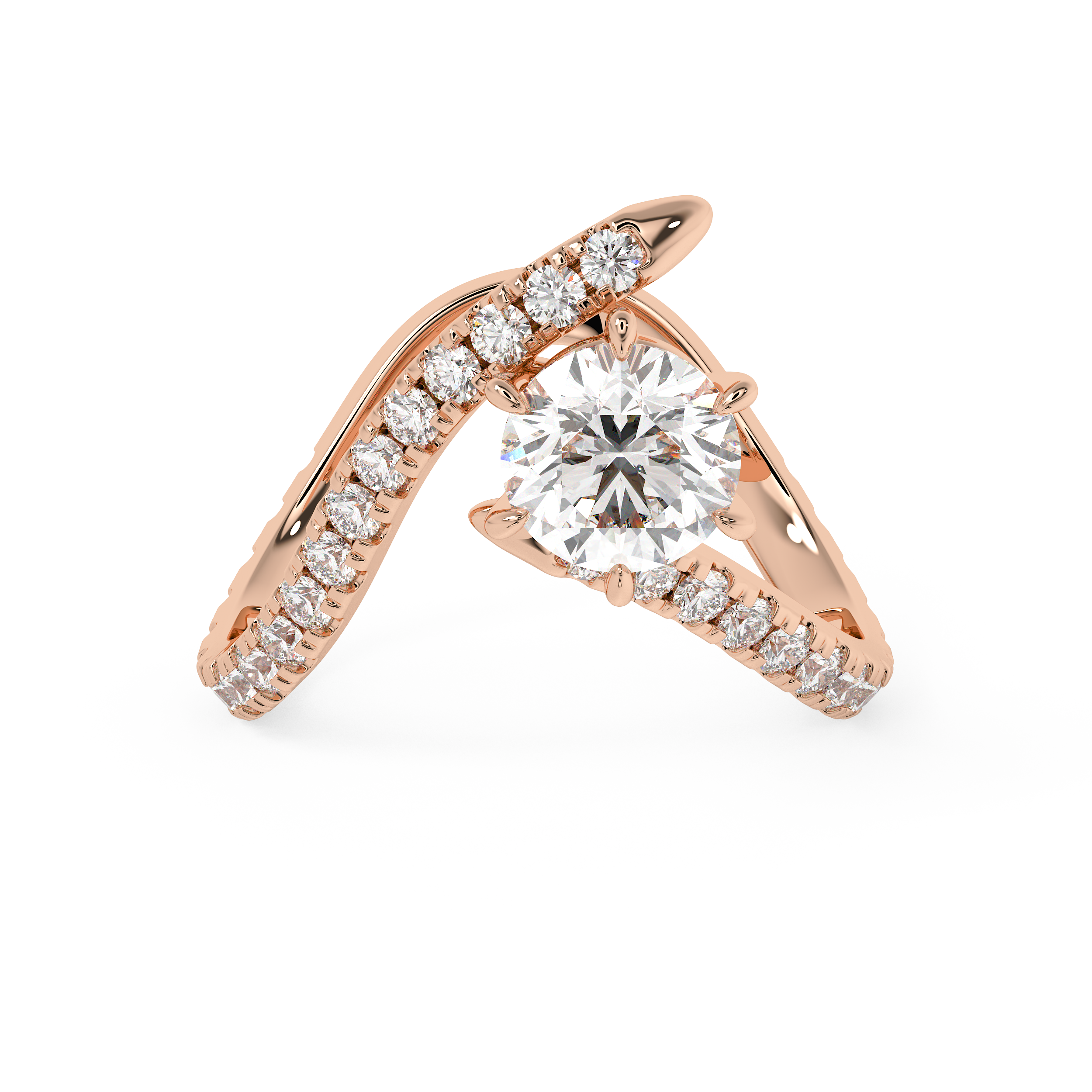 Emerald Solitaire Lab Grown Diamond Engagement Ring