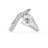 Emerald Solitaire Lab Grown Diamond Engagement Ring