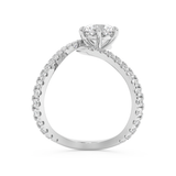 Emerald Solitaire Lab Grown Diamond Engagement Ring