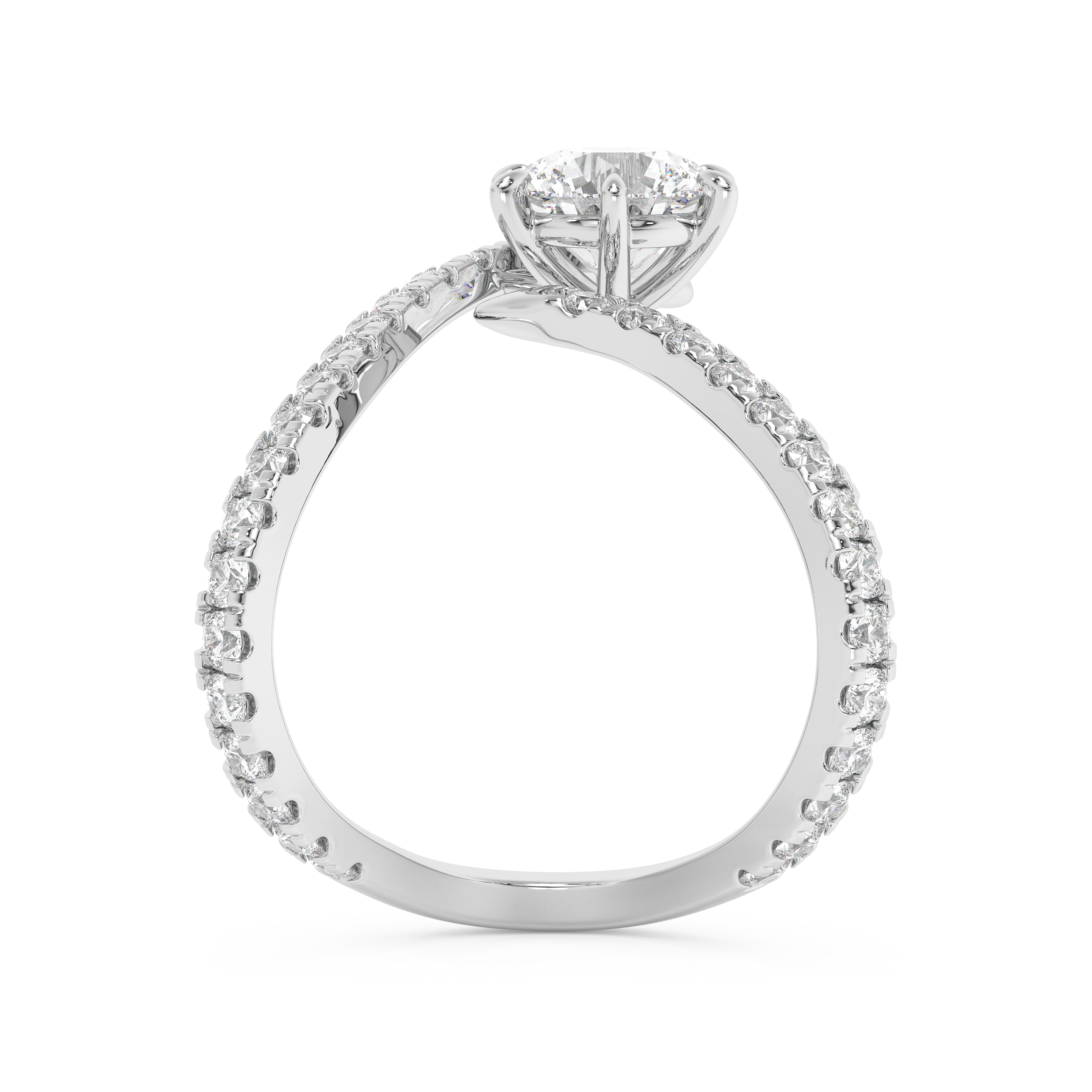 Emerald Solitaire Lab Grown Diamond Engagement Ring