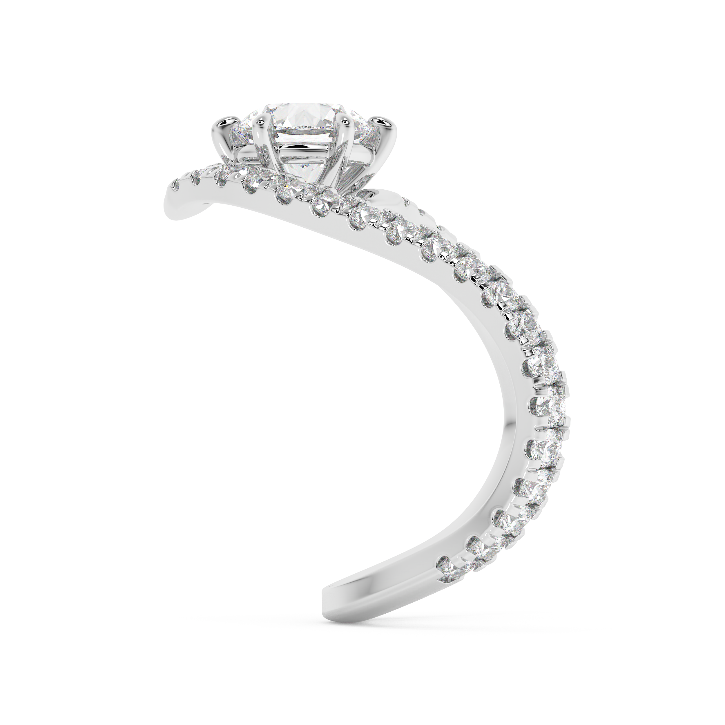 Emerald Solitaire Lab Grown Diamond Engagement Ring