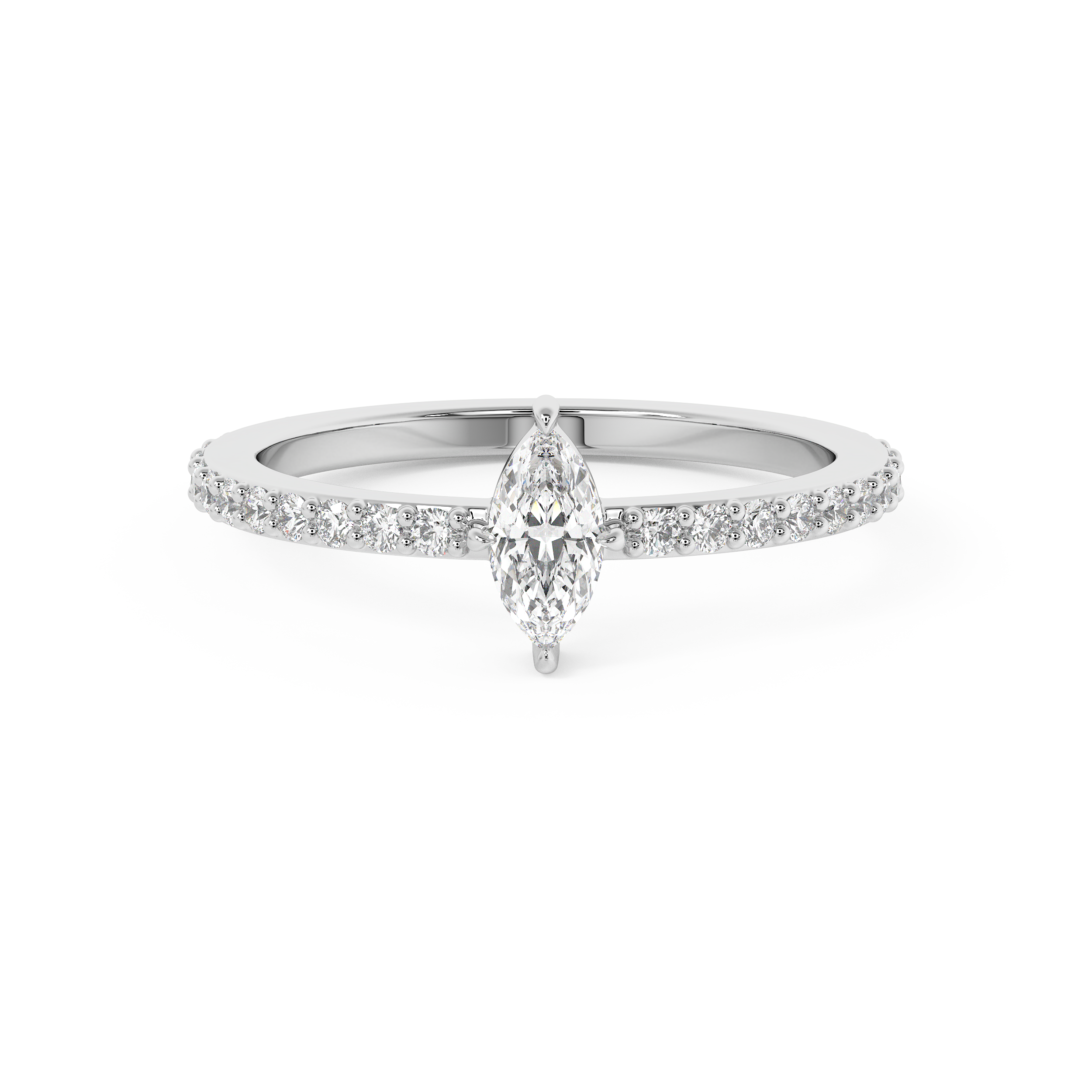 Emerald Solitaire Lab Grown Diamond Engagement Ring
