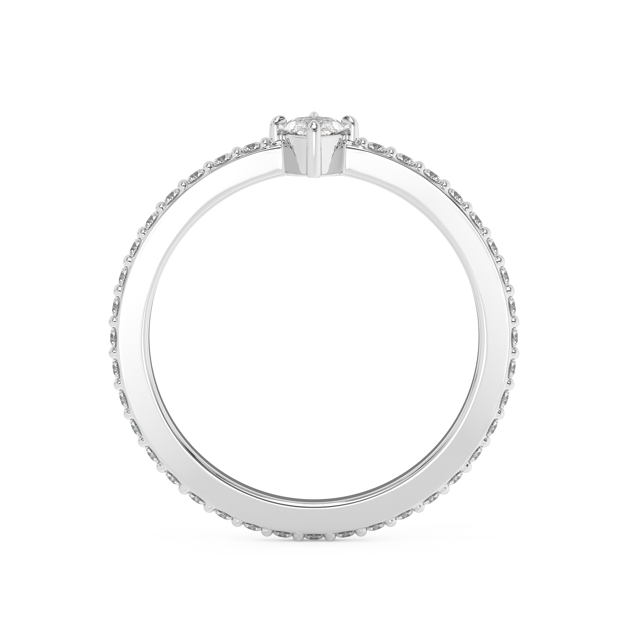 Emerald Solitaire Lab Grown Diamond Engagement Ring