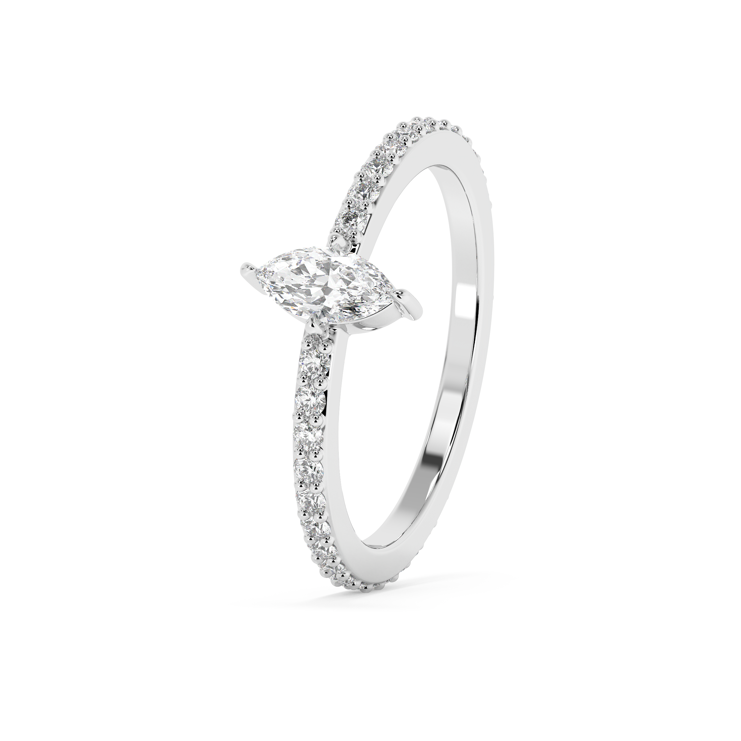 Emerald Solitaire Lab Grown Diamond Engagement Ring
