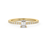 Emerald Solitaire Lab Grown Diamond Engagement Ring