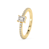 Emerald Solitaire Lab Grown Diamond Engagement Ring