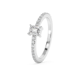 Emerald Solitaire Lab Grown Diamond Engagement Ring
