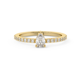 Emerald Solitaire Lab Grown Diamond Engagement Ring
