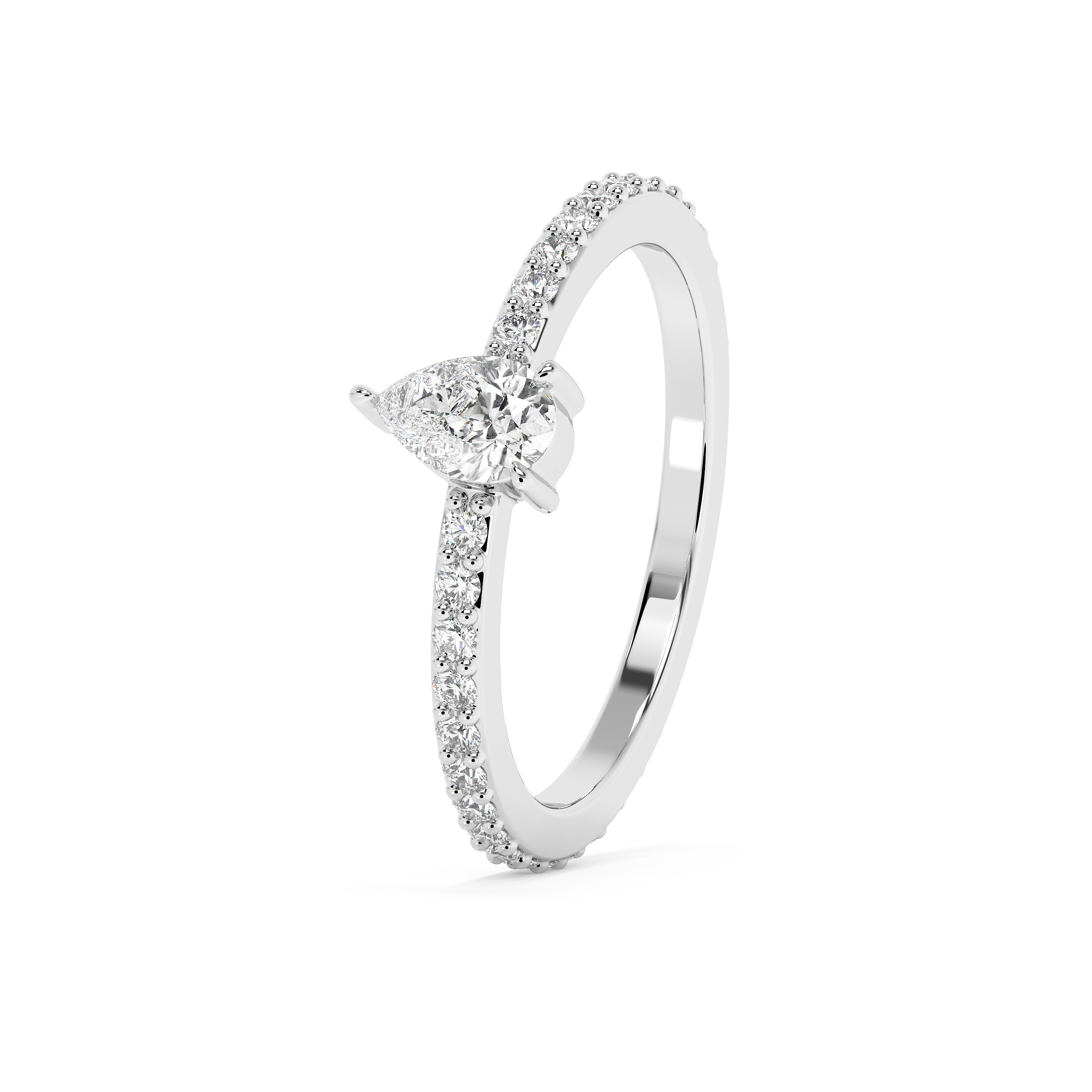 Emerald Solitaire Lab Grown Diamond Engagement Ring