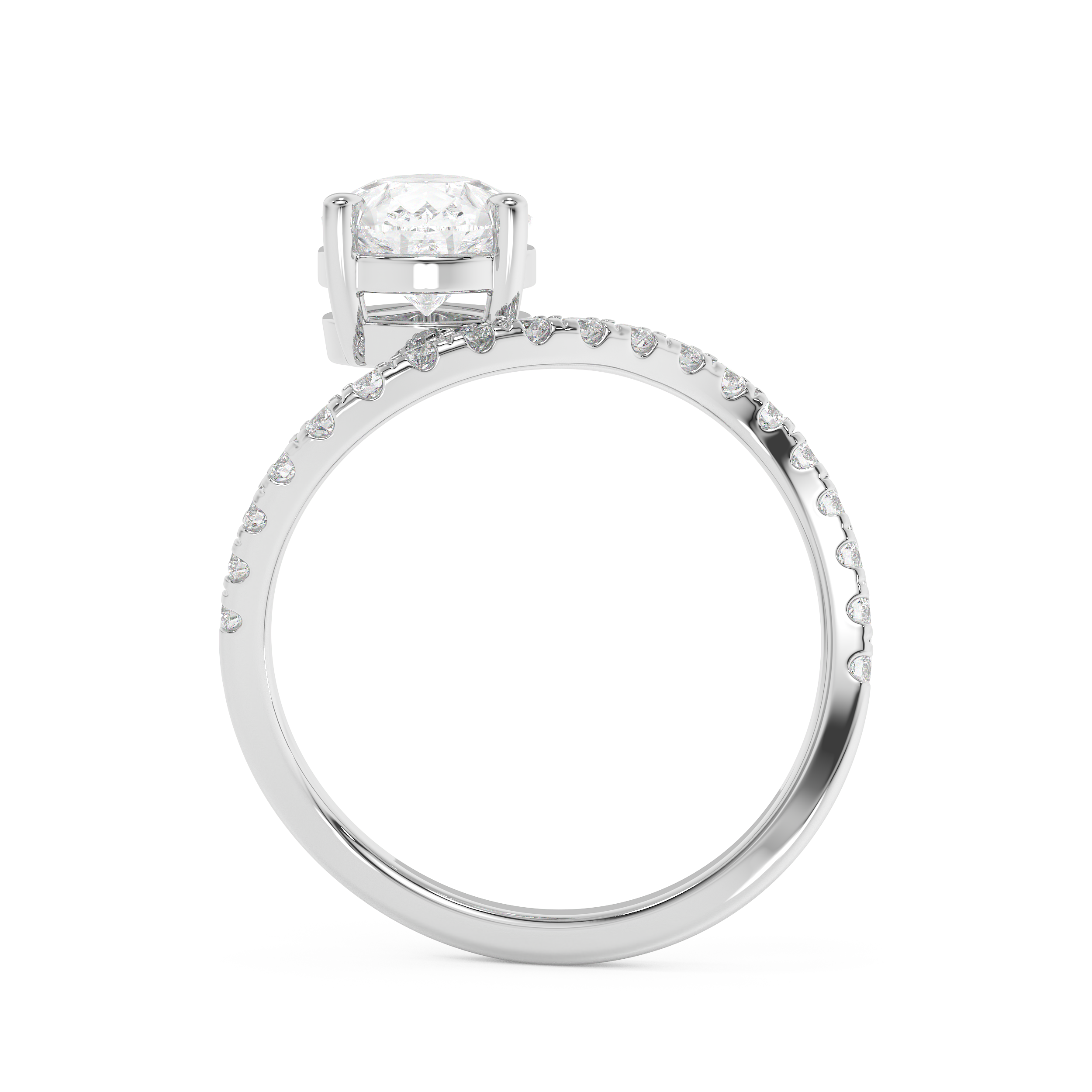 Emerald Solitaire Lab Grown Diamond Engagement Ring