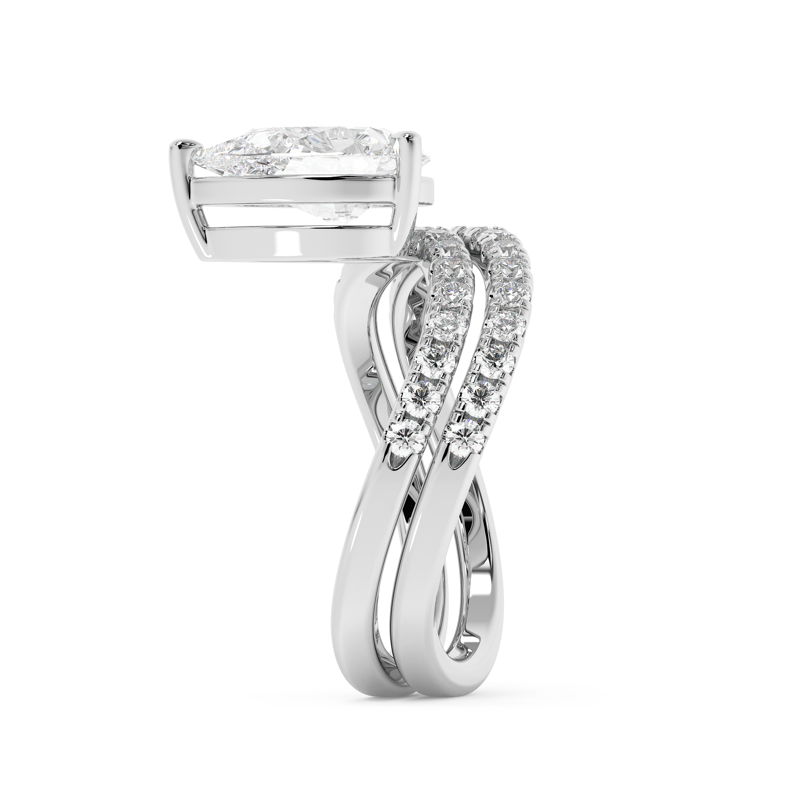 Emerald Solitaire Lab Grown Diamond Engagement Ring
