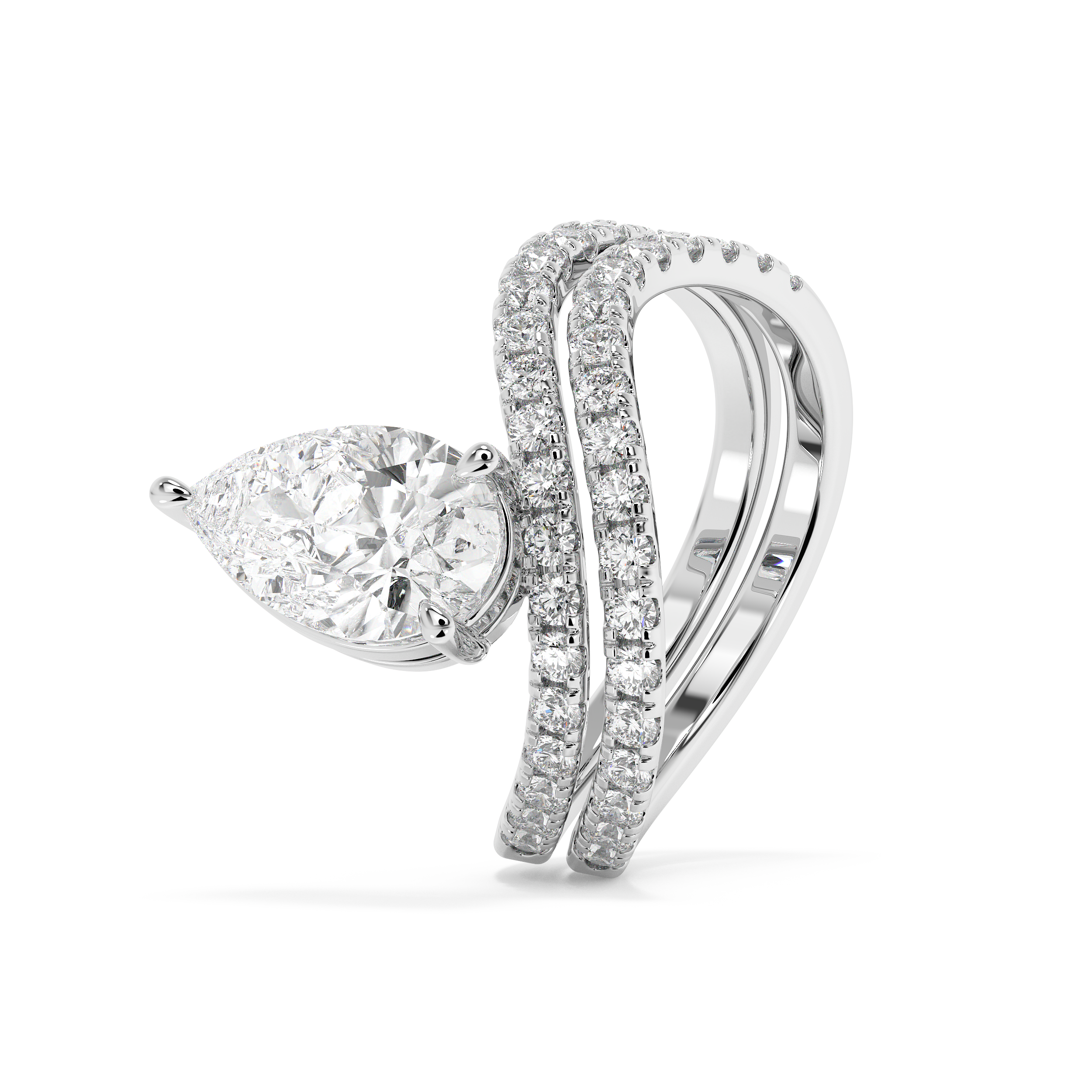 Emerald Solitaire Lab Grown Diamond Engagement Ring