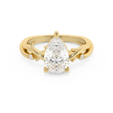 Emerald Solitaire Lab Grown Diamond Engagement Ring