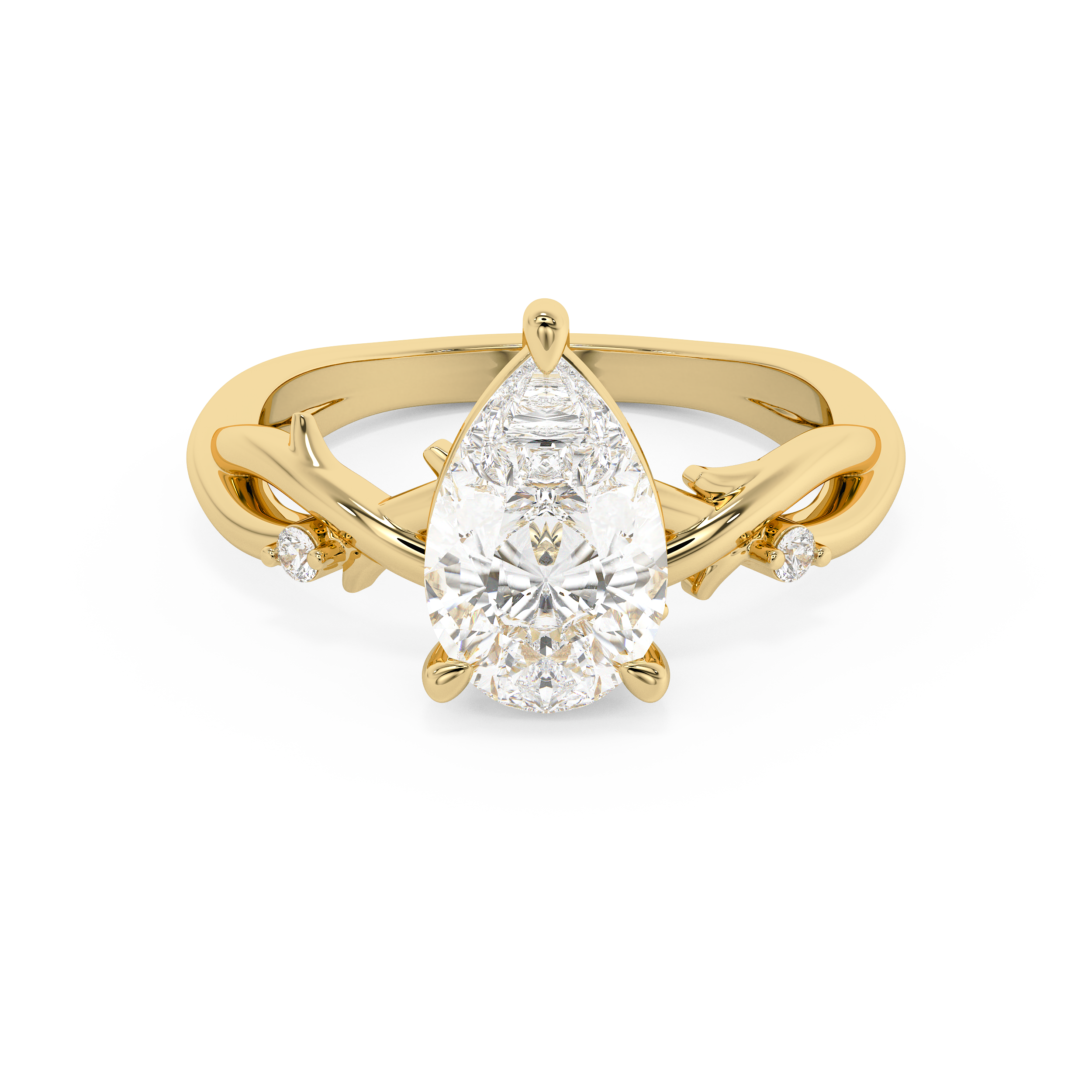 Emerald Solitaire Lab Grown Diamond Engagement Ring