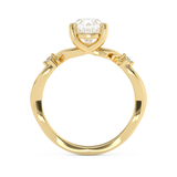 Emerald Solitaire Lab Grown Diamond Engagement Ring