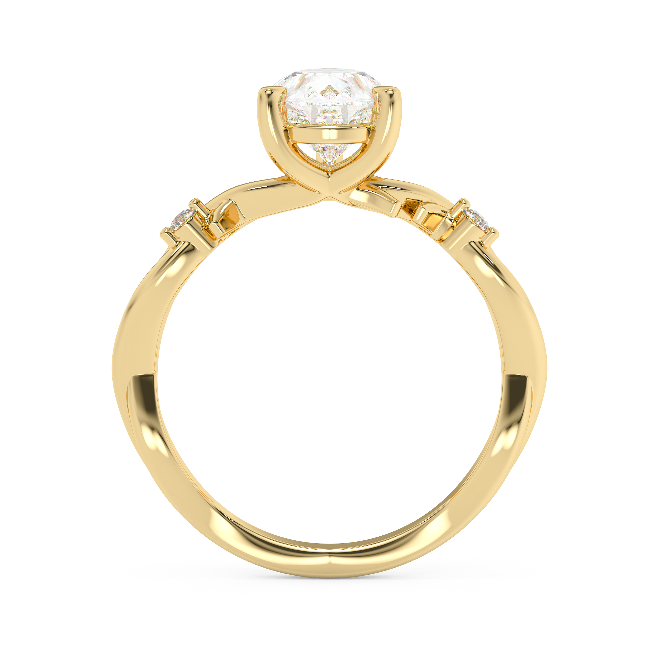 Emerald Solitaire Lab Grown Diamond Engagement Ring