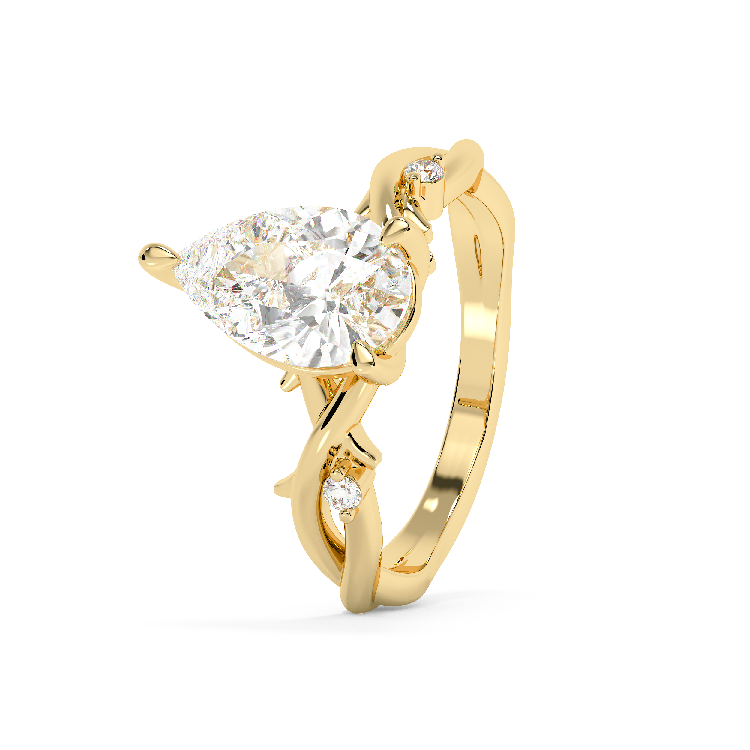 Emerald Solitaire Lab Grown Diamond Engagement Ring