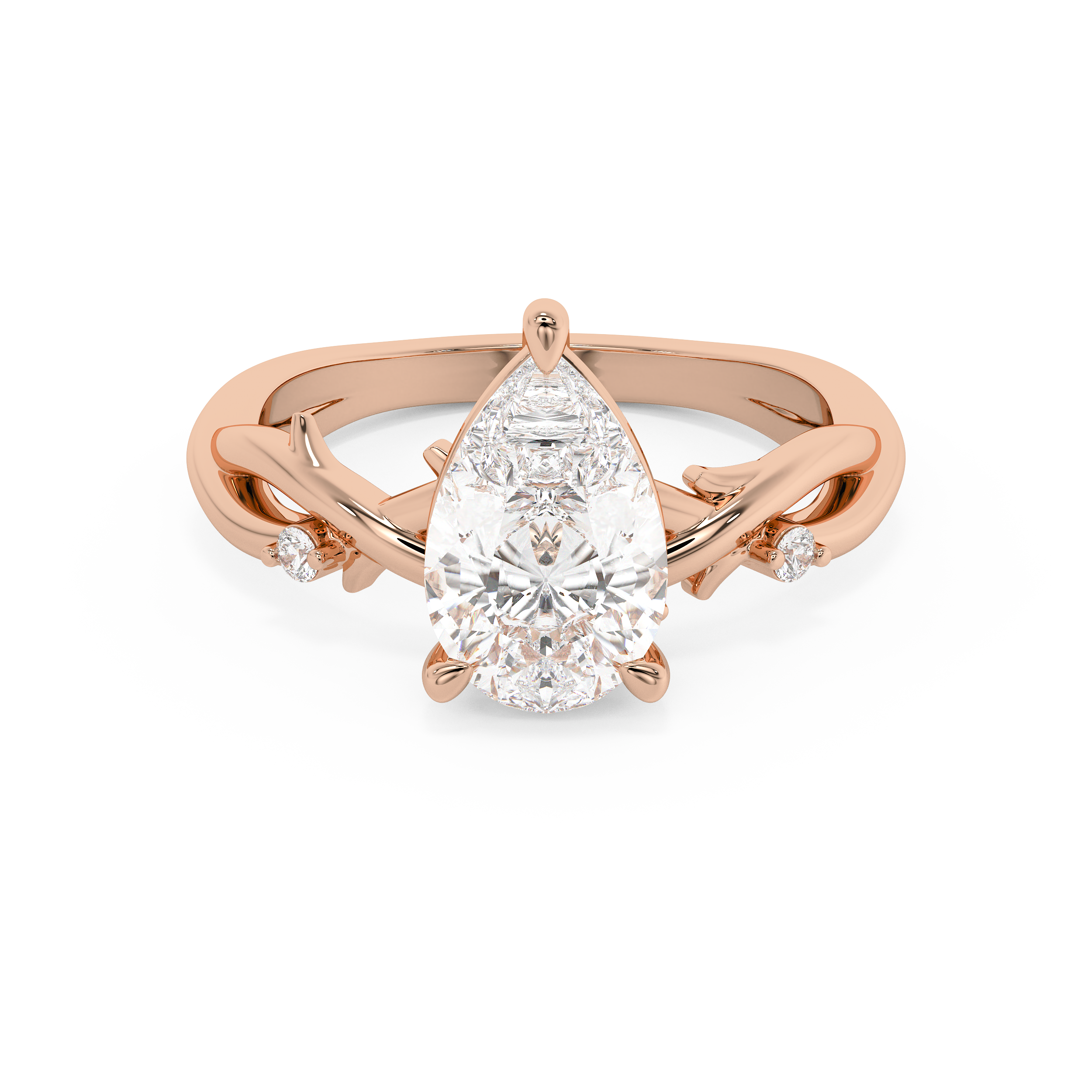 Emerald Solitaire Lab Grown Diamond Engagement Ring