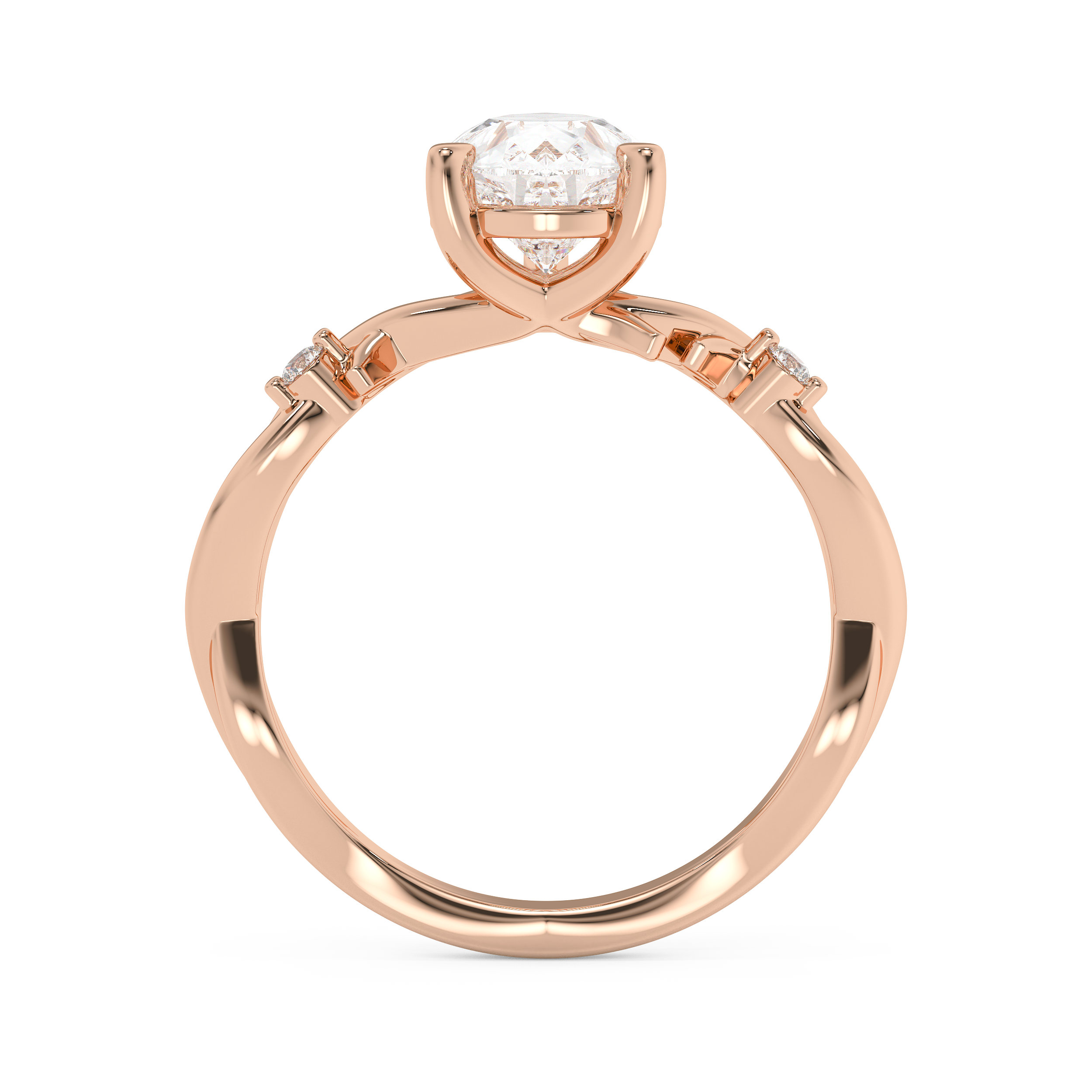 Emerald Solitaire Lab Grown Diamond Engagement Ring