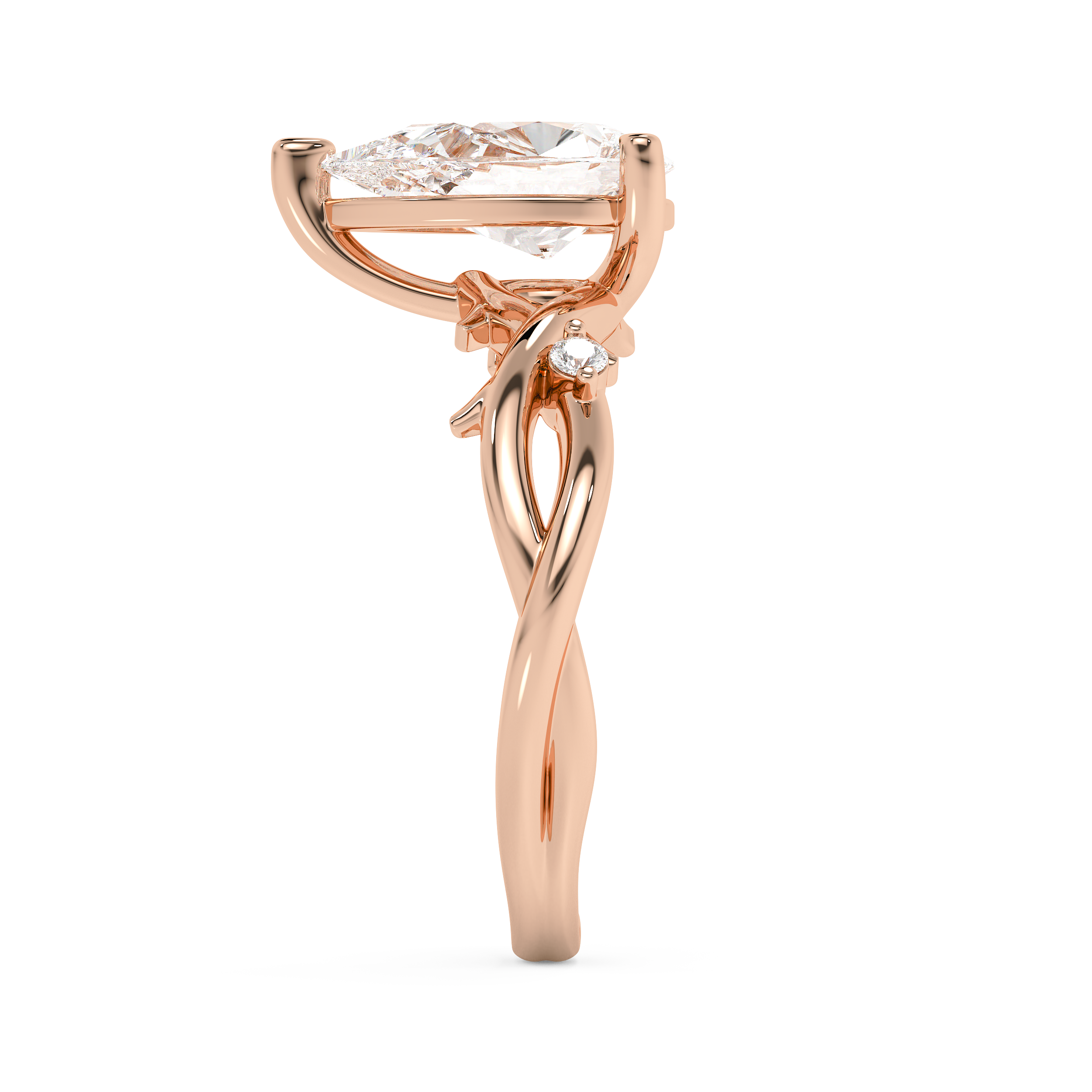Emerald Solitaire Lab Grown Diamond Engagement Ring