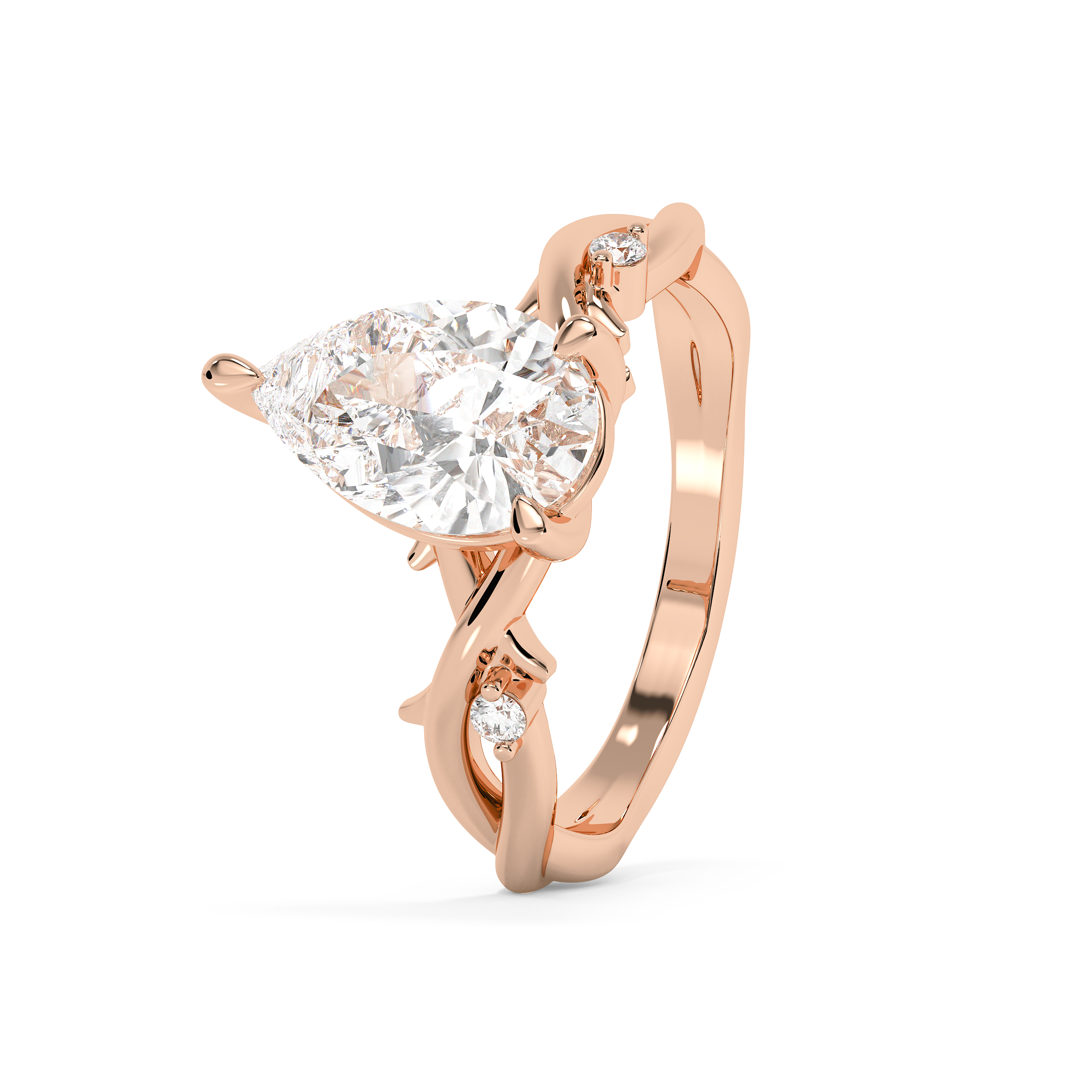 Emerald Solitaire Lab Grown Diamond Engagement Ring