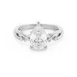 Emerald Solitaire Lab Grown Diamond Engagement Ring