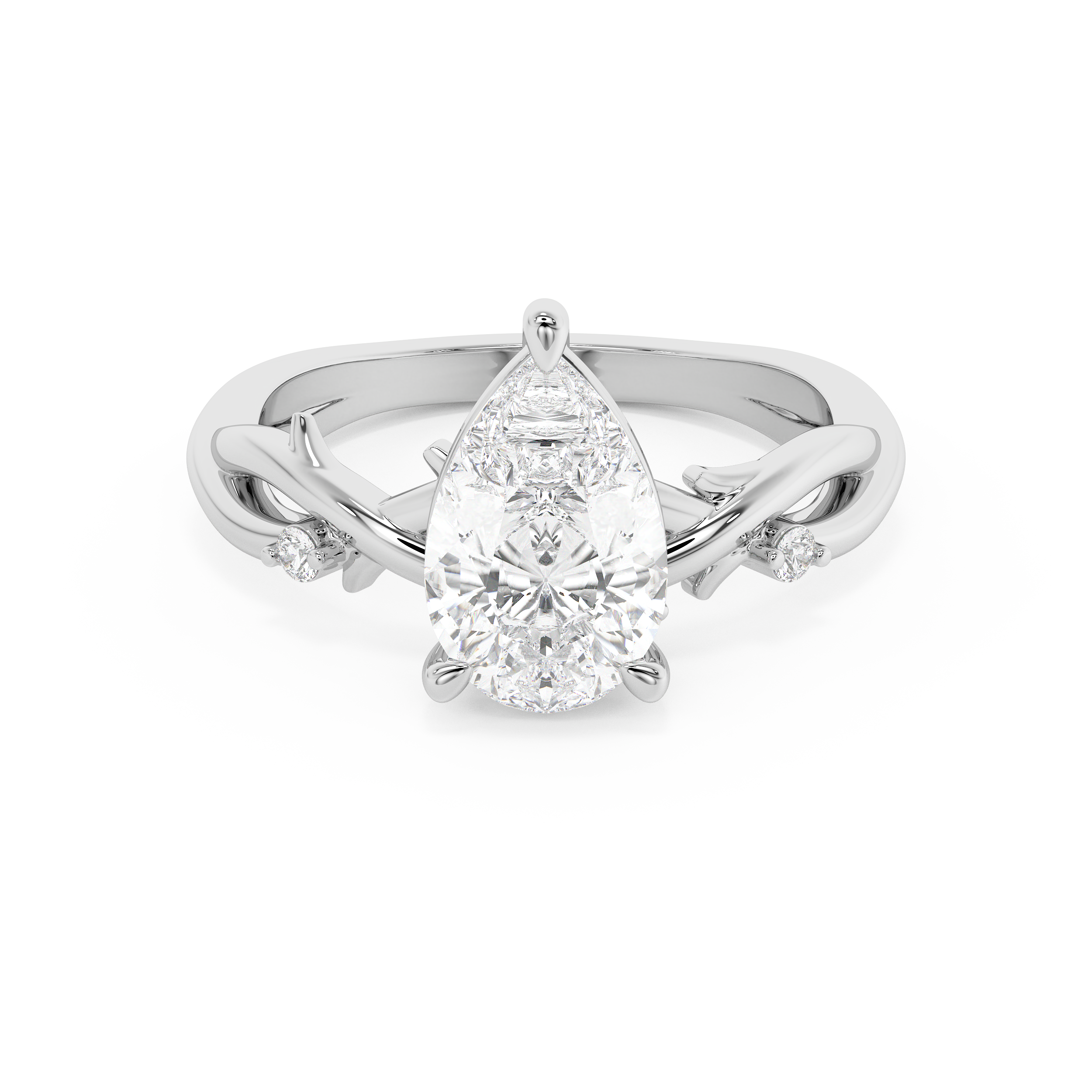 Emerald Solitaire Lab Grown Diamond Engagement Ring