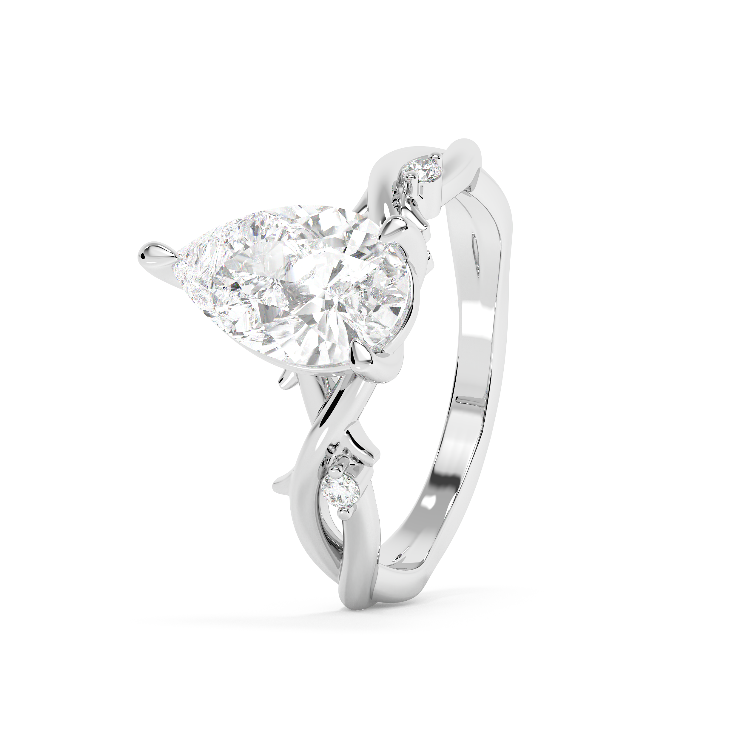 Emerald Solitaire Lab Grown Diamond Engagement Ring