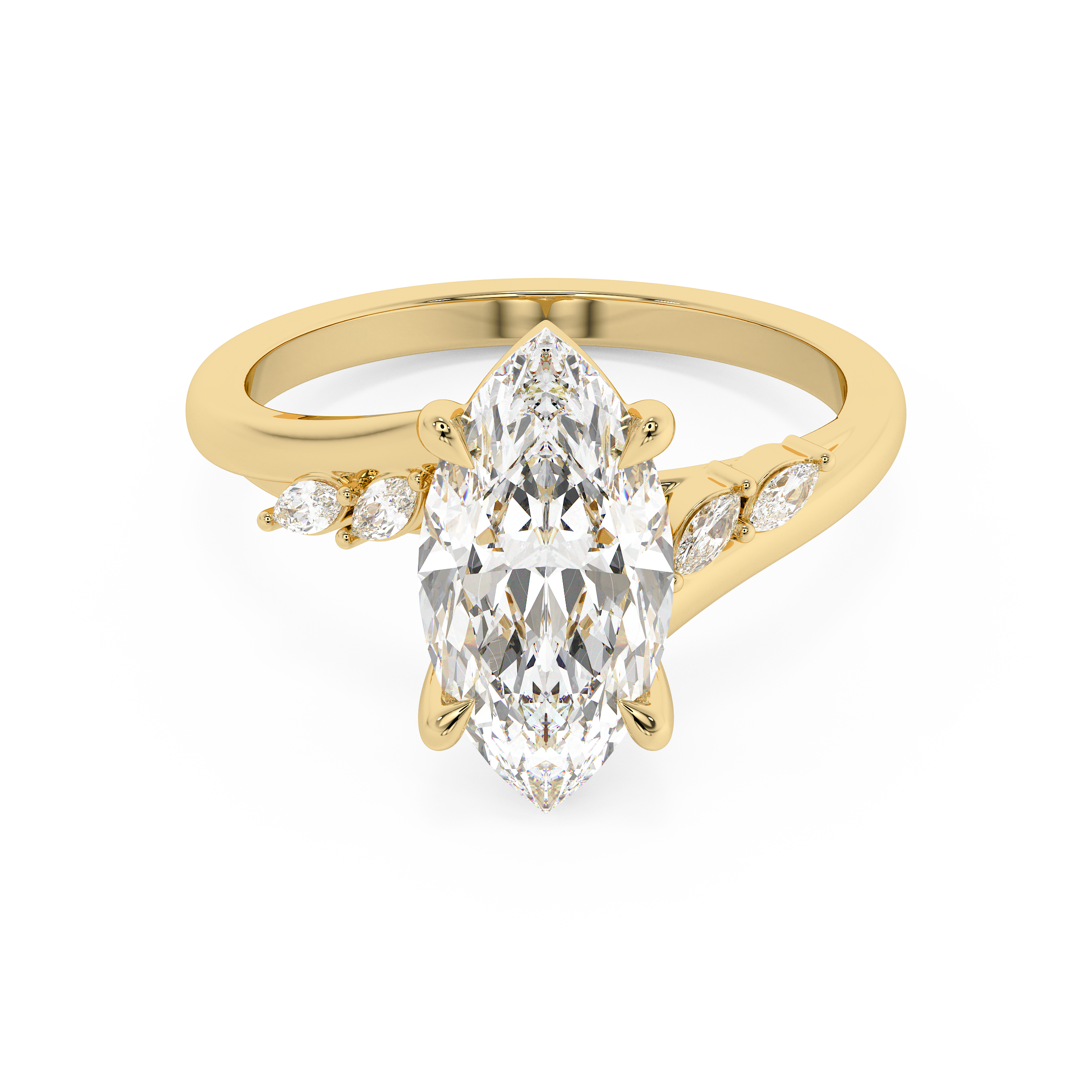 Emerald Solitaire Lab Grown Diamond Engagement Ring