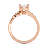 Emerald Solitaire Lab Grown Diamond Engagement Ring