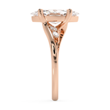 Emerald Solitaire Lab Grown Diamond Engagement Ring