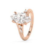 Emerald Solitaire Lab Grown Diamond Engagement Ring
